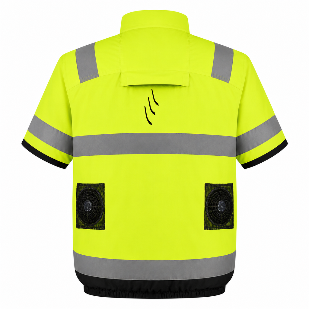 30V Battery-Powered High Vis Fan-Cooled Short Sleeve Complete Cooling System