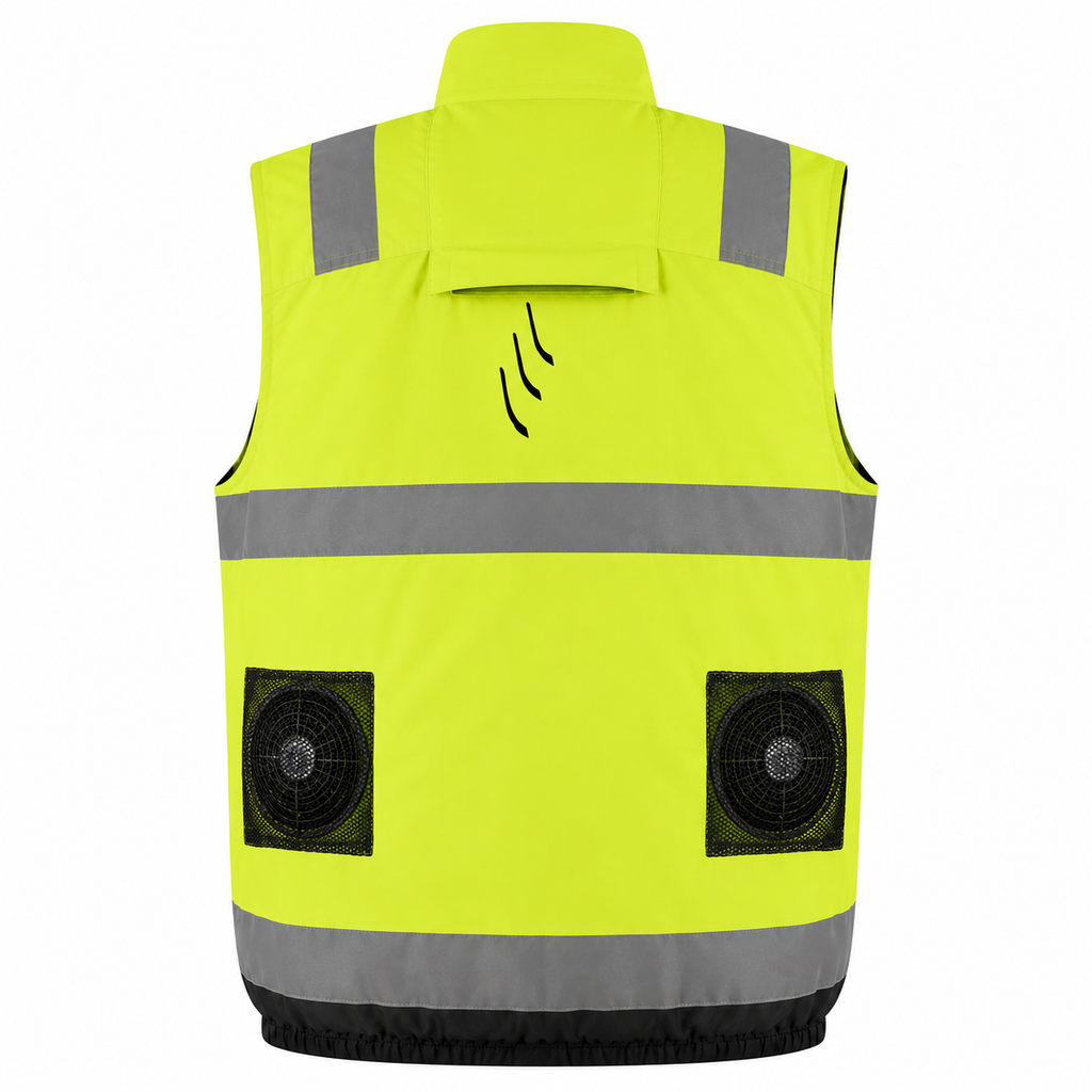 30V Battery-Powered High Vis Fan-Cooled Vest Complete Cooling System