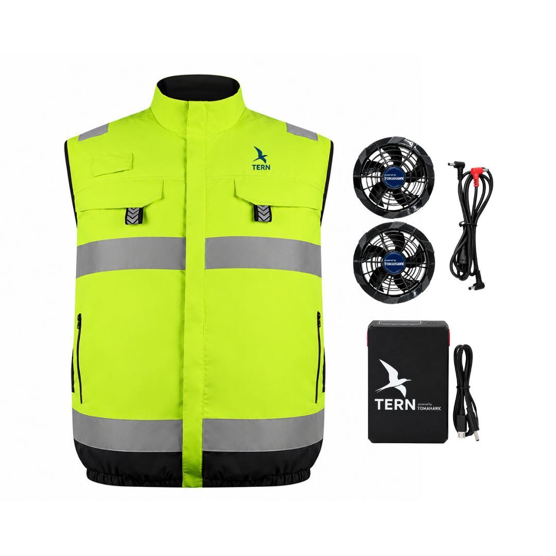 PRE ORDER: 30V Battery-Powered High Vis Fan-Cooled Vest Complete Cooling System